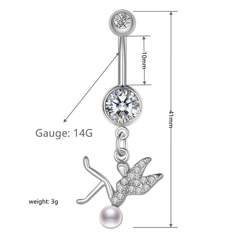 14G Gold Evil Eye Dangle Belly Button Ring Piercing Jewelry for Women | Navel Bar with Evil Eye Charm | Perfect for Belly Dance, Beach Wear & Body Jewelry Collection (Style Q2577)