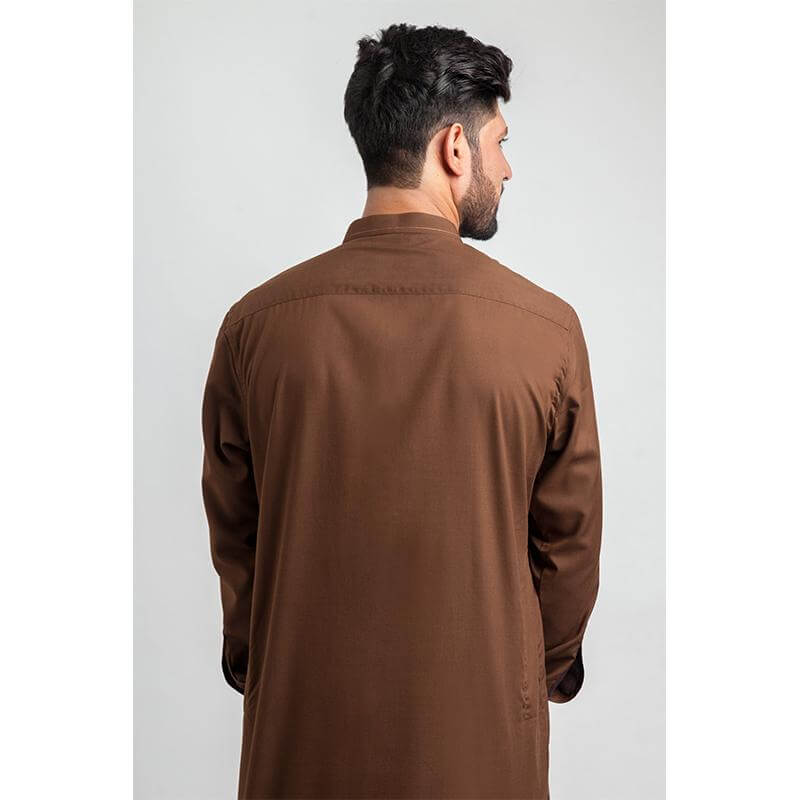 Stylish Brown Designer Salwar Kameez with Modern Mandarin Collar - Perfect for Weddings, Parties & Festive Occasions