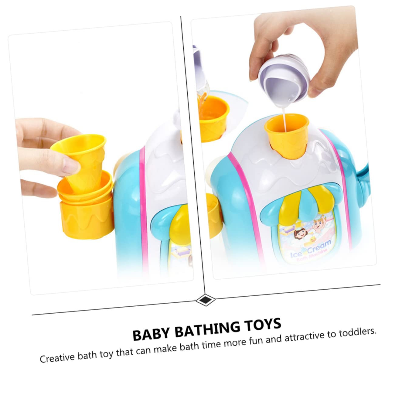 CIYODO 3-Pack Bubble Blower Toy Set for Kids - Ice Cream & Rocket Themed Bathtub & Outdoor Bubble Machine with Wands - Fun Bath Time, Pool Party, and Backyard Play Activity Toys