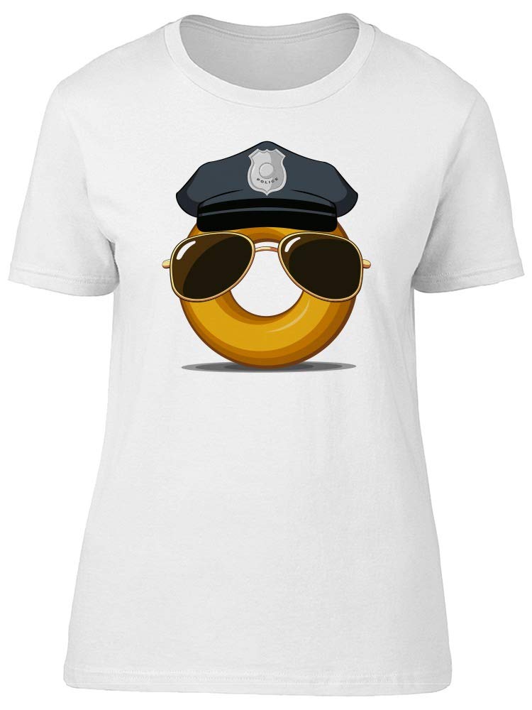 Smartprints Police Donut T-Shirt for Men - Funny Cop Humor Graphic Tee - Perfect for Law Enforcement Appreciation & Casual Wear