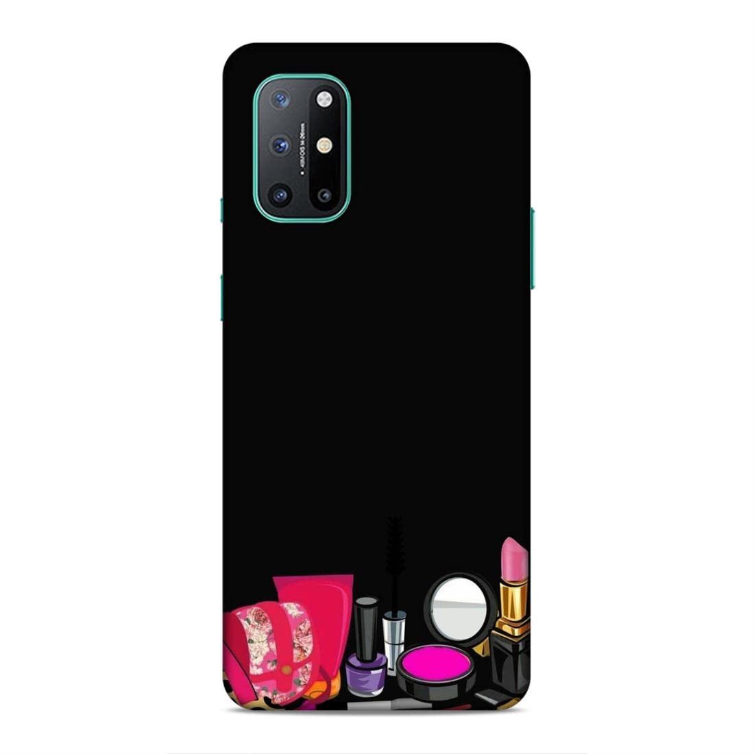 LETAPS® Printed Hard Phone Case for OnePlus 8T - Stylish Mirror & Lipstick Holder Makeup Kit - Girly Protective Cover for Women (Use for Daily Protection & Makeup Touch-ups On-the-Go)