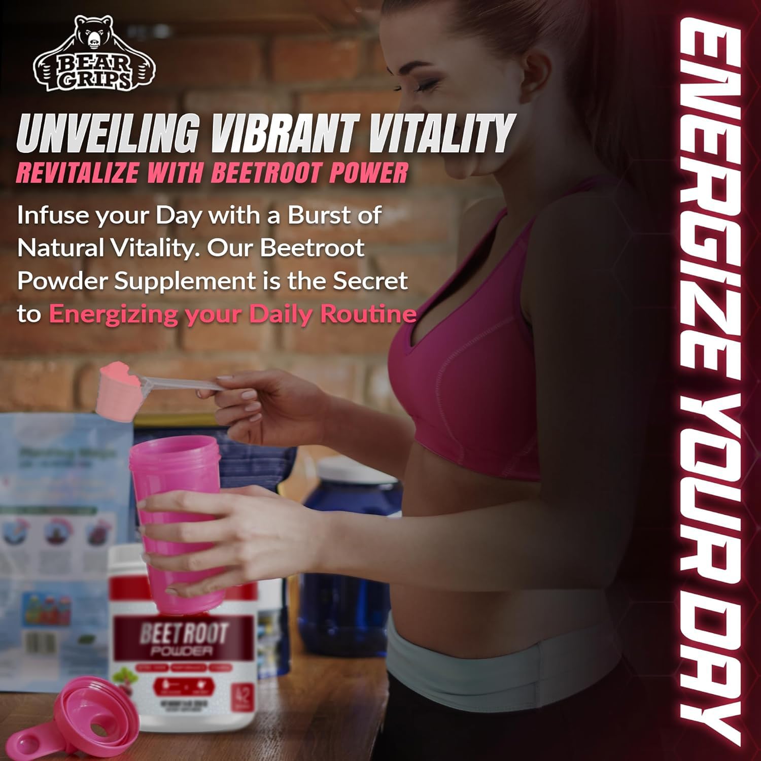 Organic Beet Root Powder - Nitric Oxide Booster, Superfood Supplement for Blood Pressure & Heart Health Support | Vegan, Non-GMO, Gluten-Free | Perfect for Smoothies, Baking & Daily Wellness