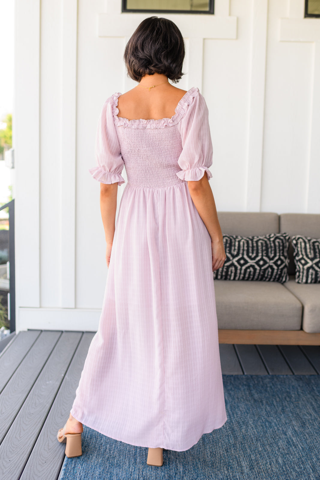 Midday Stroll Dress - Women's Casual Summer Flowy Midi Dress for Beach, Brunch & Outdoor Activities