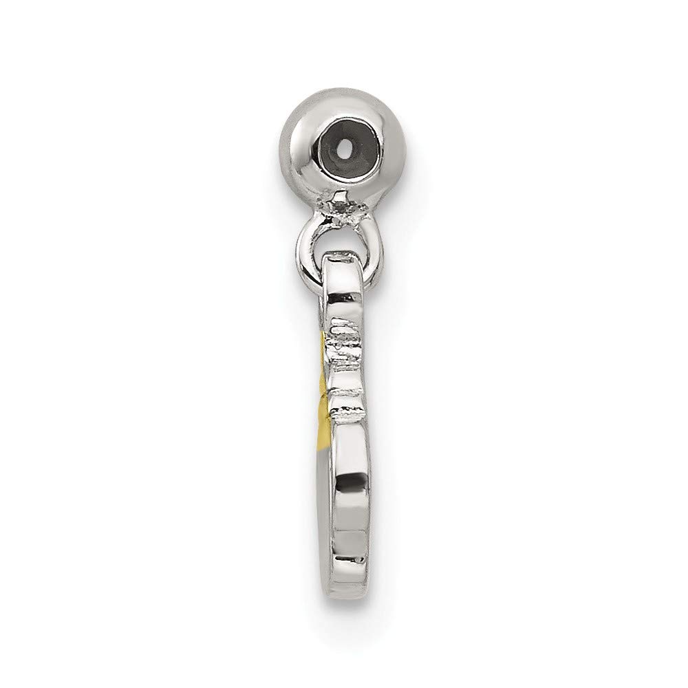 925 Sterling Silver Mio Memento Gold Tone Baby Bottle Charm Pendant - Elegant Dangle Necklace for New Moms, Baby Showers & Mother's Day Gifts | Perfect for Jewelry Making, Keepsakes & Sentimental Gifts
