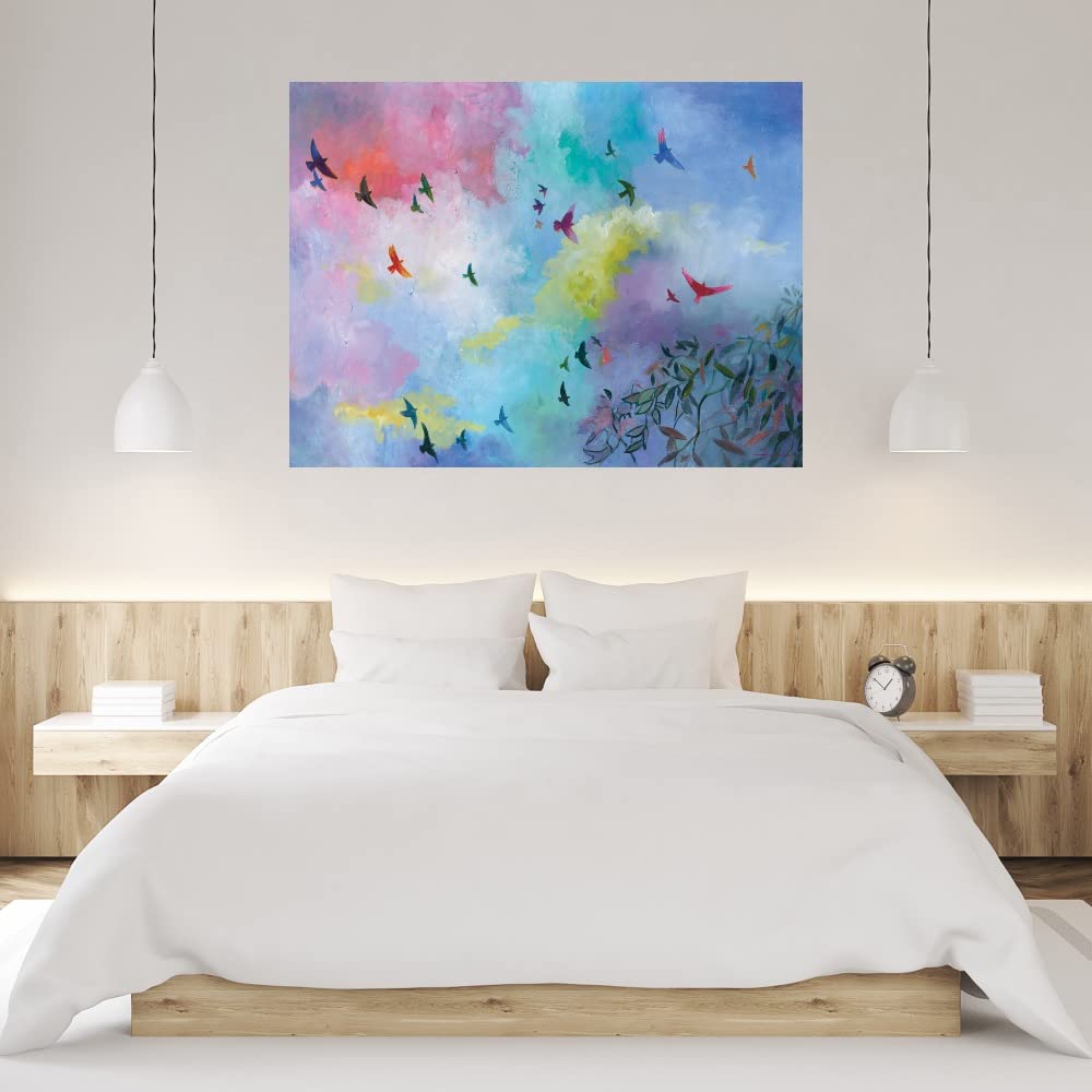 Sky Is the Limit Fine Art Canvas Wall Decor by Julia Hacker - 32x24 Inch Ready to Hang Painting for Living Room, Bedroom, Office & More - Perfect for Home Decor, Gifts & Interior Design Inspiration