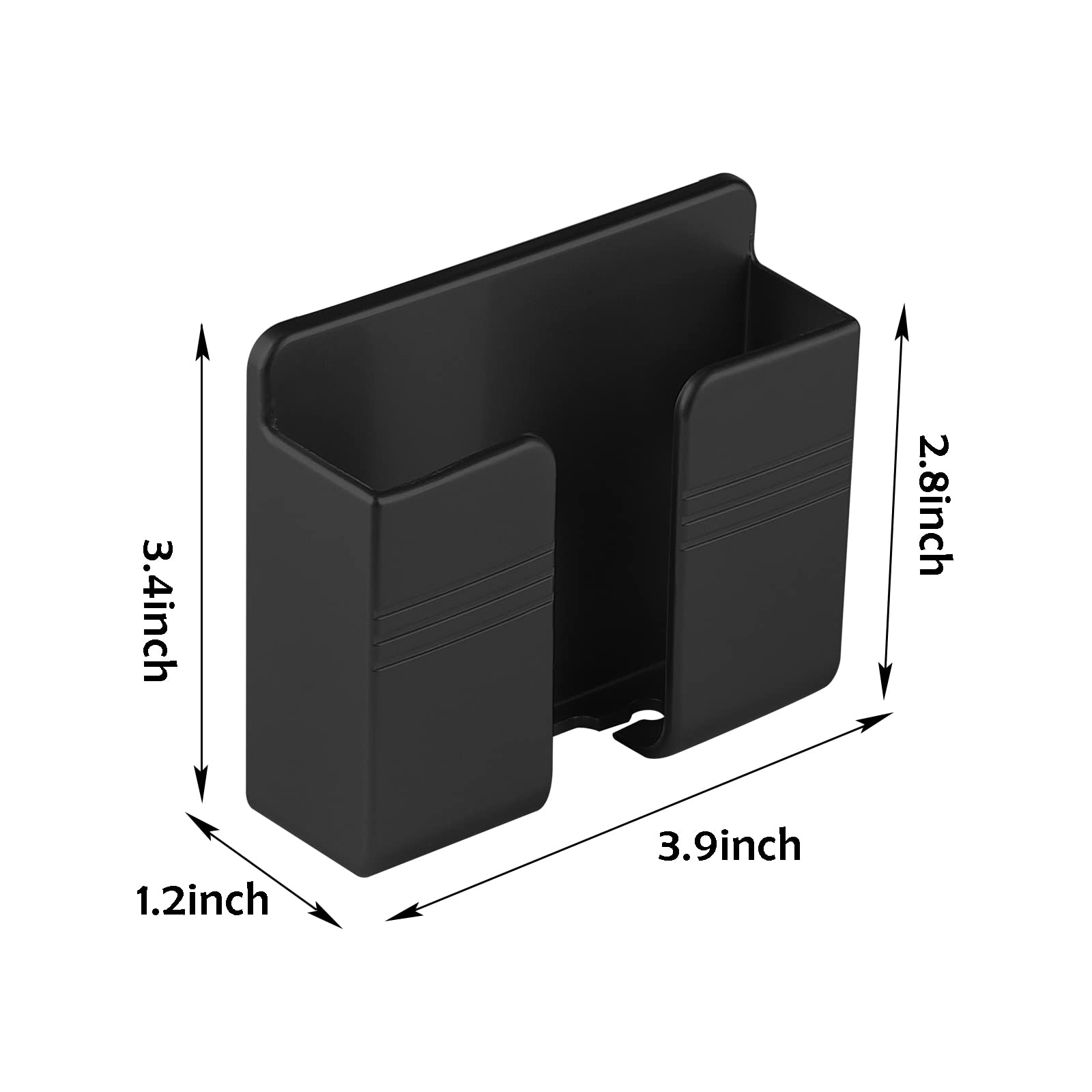 2 Pack Self-Adhesive Wall Mount Phone Holder Stand - Universal Shower & Charging Dock for iPhone, Samsung, Android Smartphones - Perfect for Bathroom, Kitchen, Office (Black)