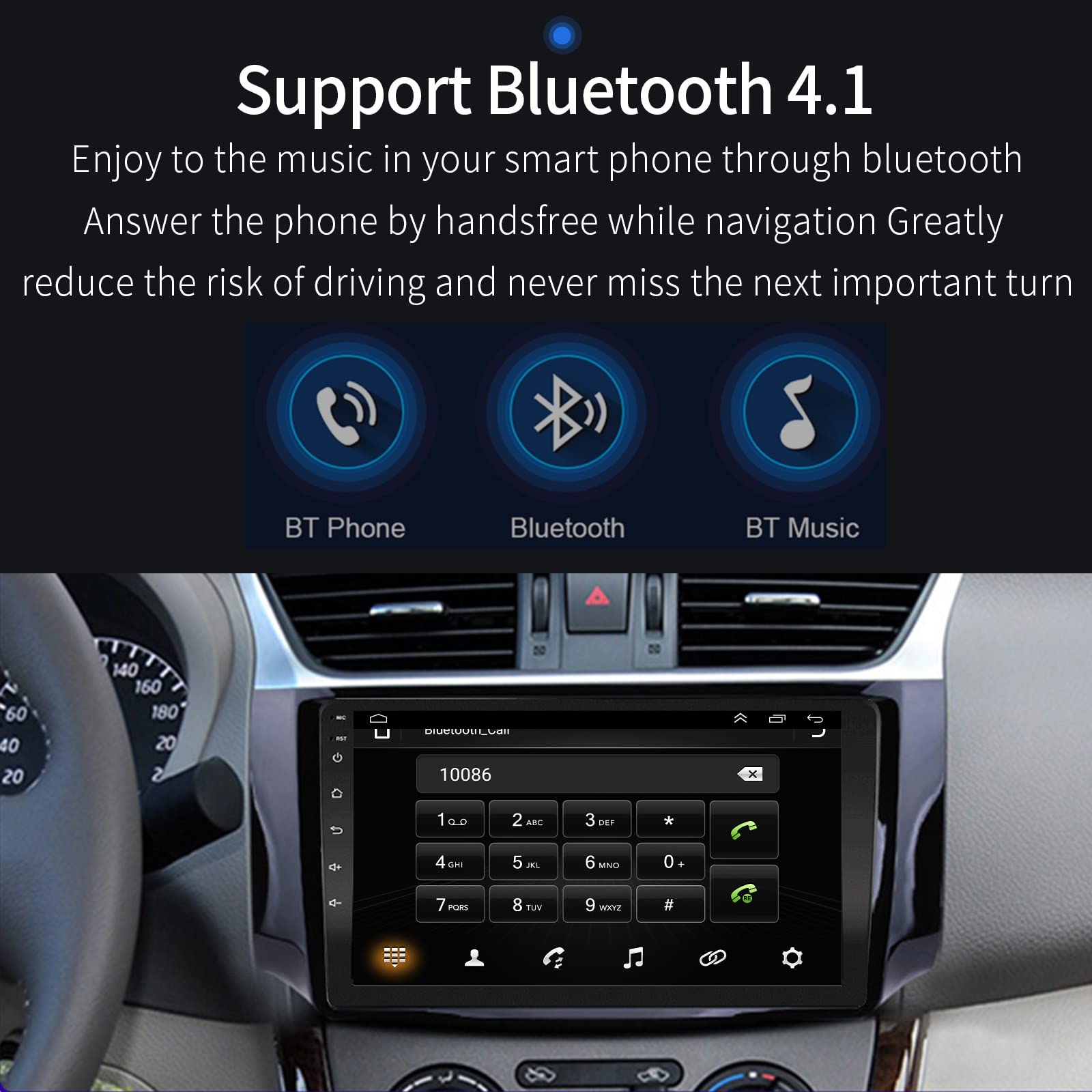 2013-2017 Nissan Sentra Android 10.1 Car Stereo with Apple CarPlay & Android Auto - 2GB RAM 32GB ROM Touchscreen Navigation Bluetooth Multimedia System - Perfect for Commuting & Road Trips