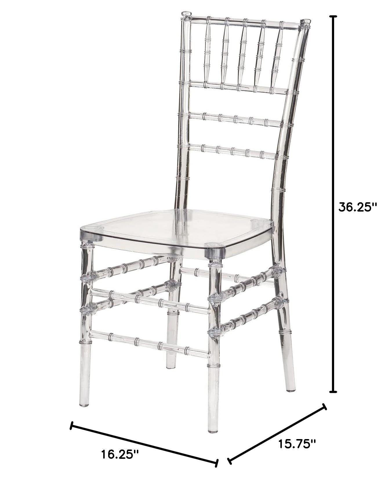 Premium Clear Chiavari Chairs for Wedding & Event - Stackable Commercial Dining Chairs for Restaurants, Banquets & Outdoor Gatherings - Elegant Transparent Seating Solution