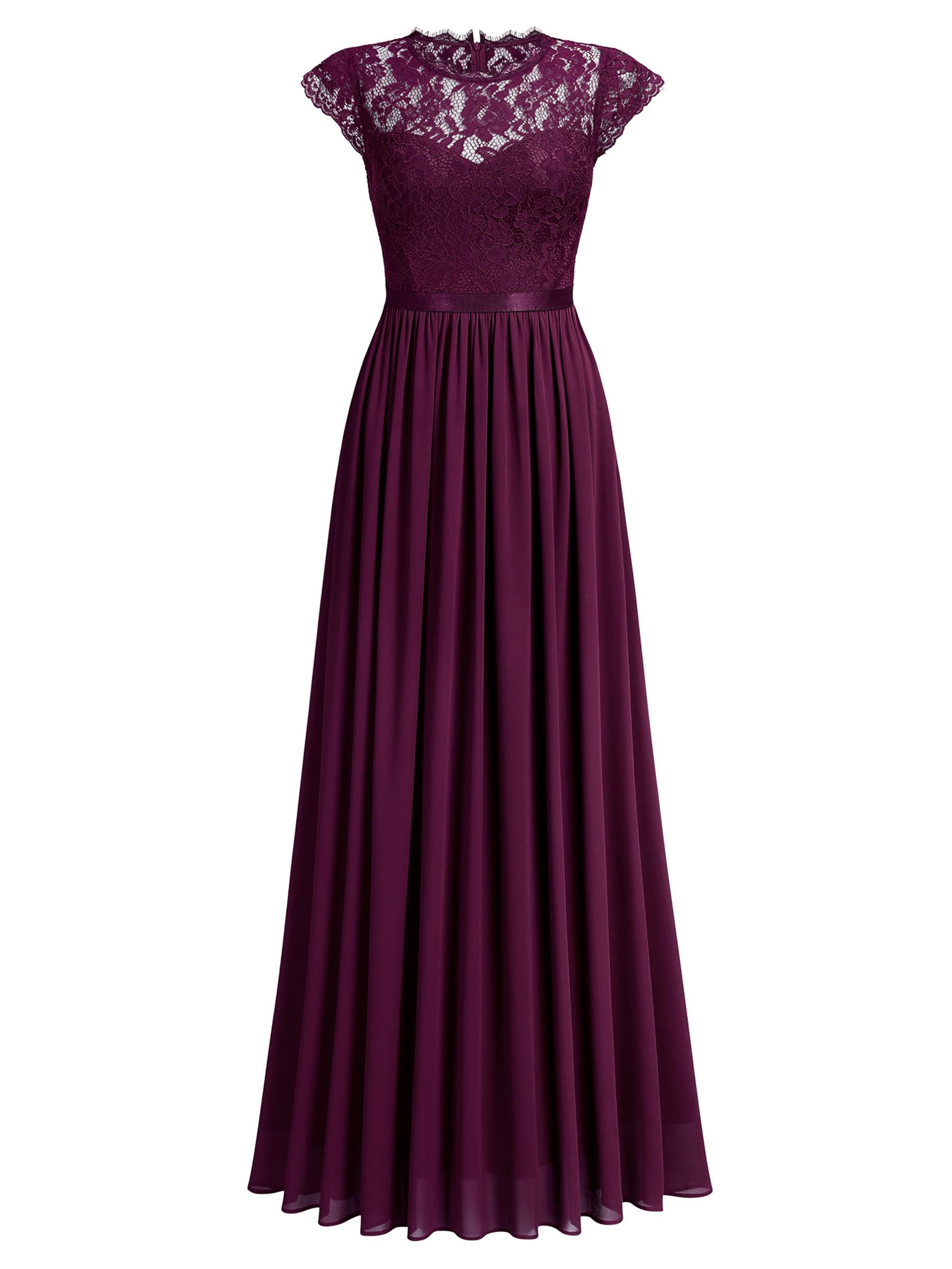 Elegant Floral Lace Maxi Dress for Women - Formal Evening Gown for Party, Wedding & Special Occasions