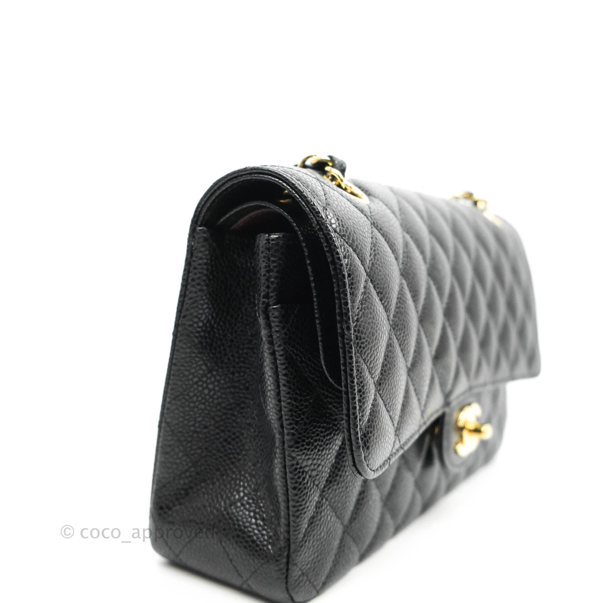 Chanel Classic Medium Double Flap Bag - Black Caviar Leather with Gold Hardware | Luxury Handbag for Women, Perfect for Work, Evening & Special Occasions
