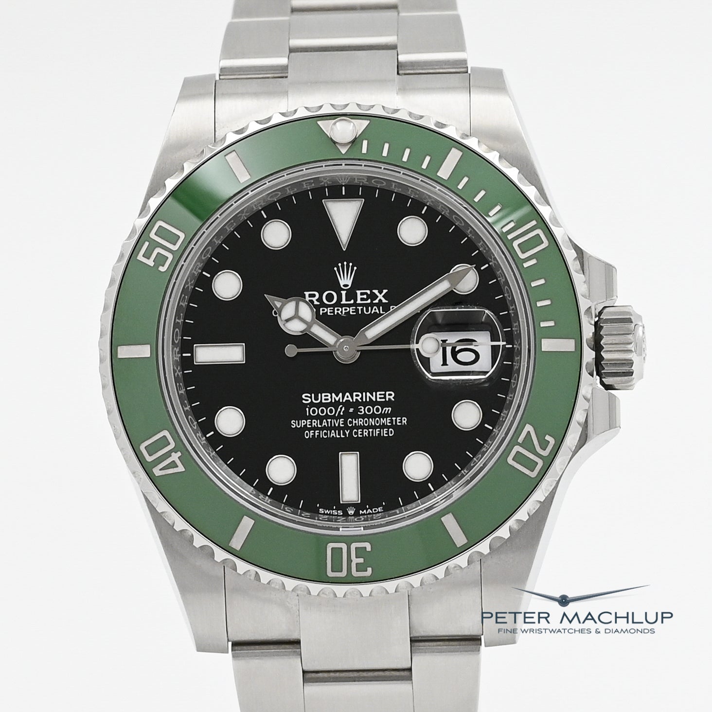 Rolex Submariner Date 41mm Stainless Steel Watch with Green Ceramic Bezel - Luxury Dive Watch for Men, Perfect for Professional Diving, Business Meetings & Special Occasions