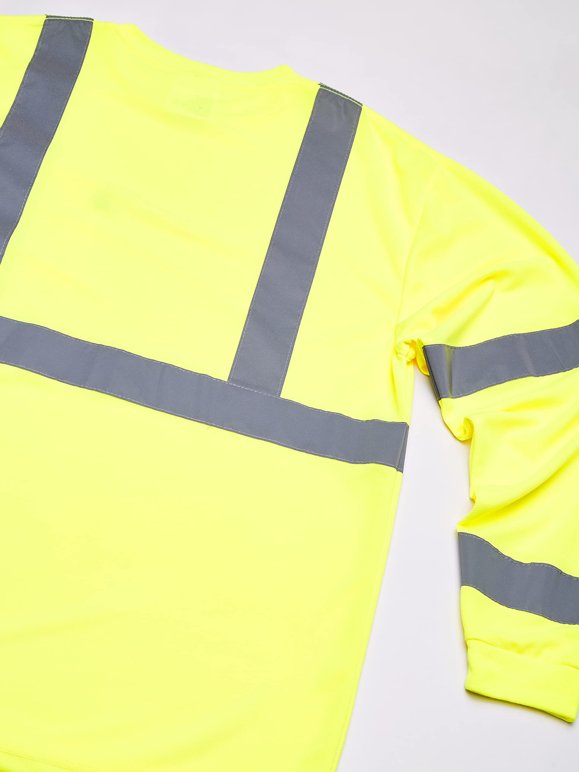 High Visibility Men's Long Sleeve Waffle Tee with Reflective Stripes for Work Safety