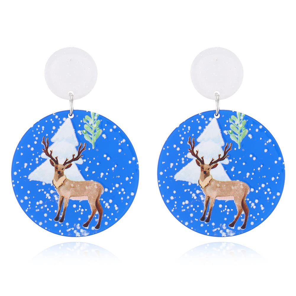 Christmas Tree & Snowman Acrylic Resin Drop Earrings - Cute Holiday Dangle Earrings for Women & Girls | Perfect for Christmas Parties, Gift Exchanges & Festive Outfits