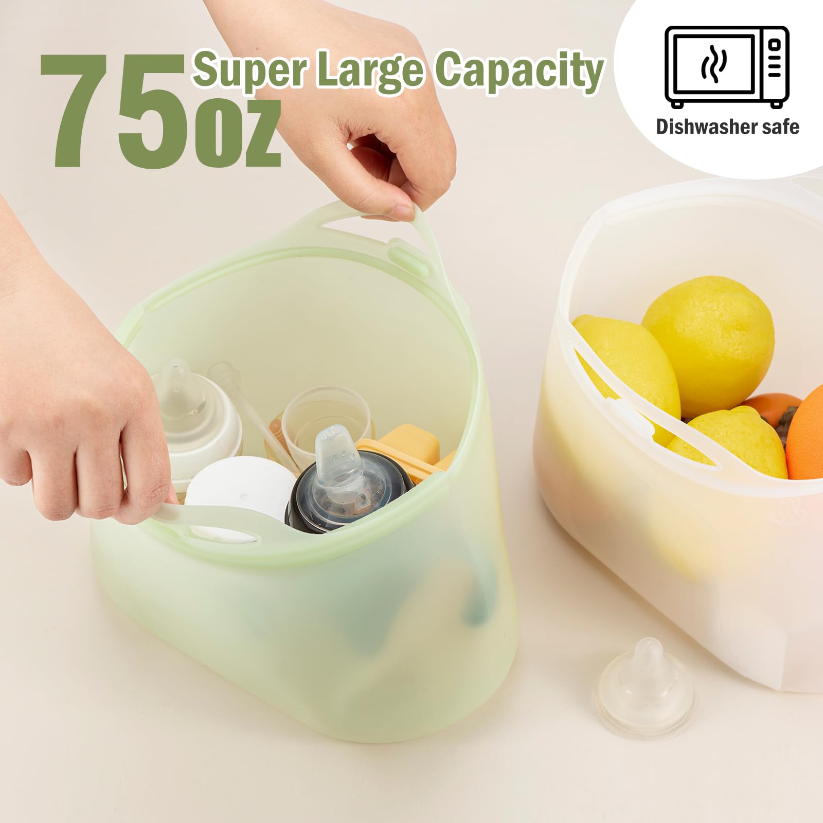 Microwave Steam Sterilizer Bags for Baby Bottles, Breast Pumps & Pacifiers - Reusable Silicone Travel Sterilizing Bags for Home, Hospital and On-the-Go Use (Clear Milk White) | Safe & Convenient Baby Care Solution for Traveling Parents