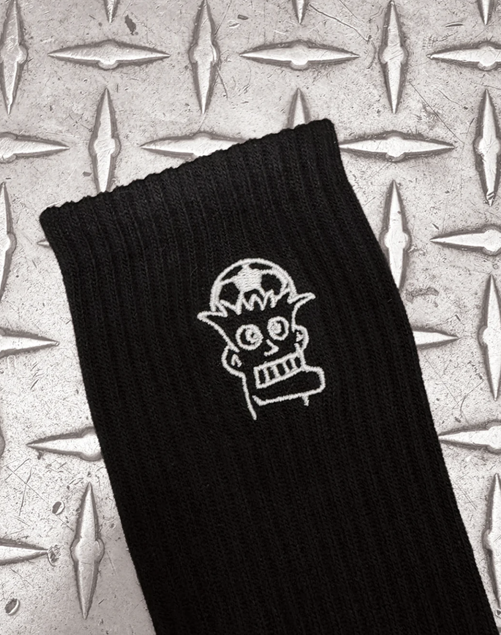 Scenes NY Hardcore Headass Socks - Black | Punk Rock Streetwear Socks for Concerts & Urban Fashion