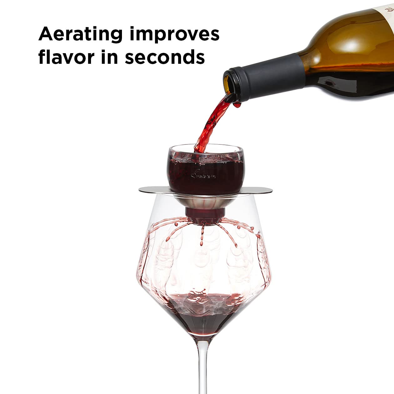 Premium Rabbit Wine Aerator with Sediment Strainer & Stand | Hands-Free Wine Decanter for Red Wine Lovers | 3.35 x 3.35 x 5.6 Inches | Perfect for Dinner Parties, Wine Tasting & Gifts
