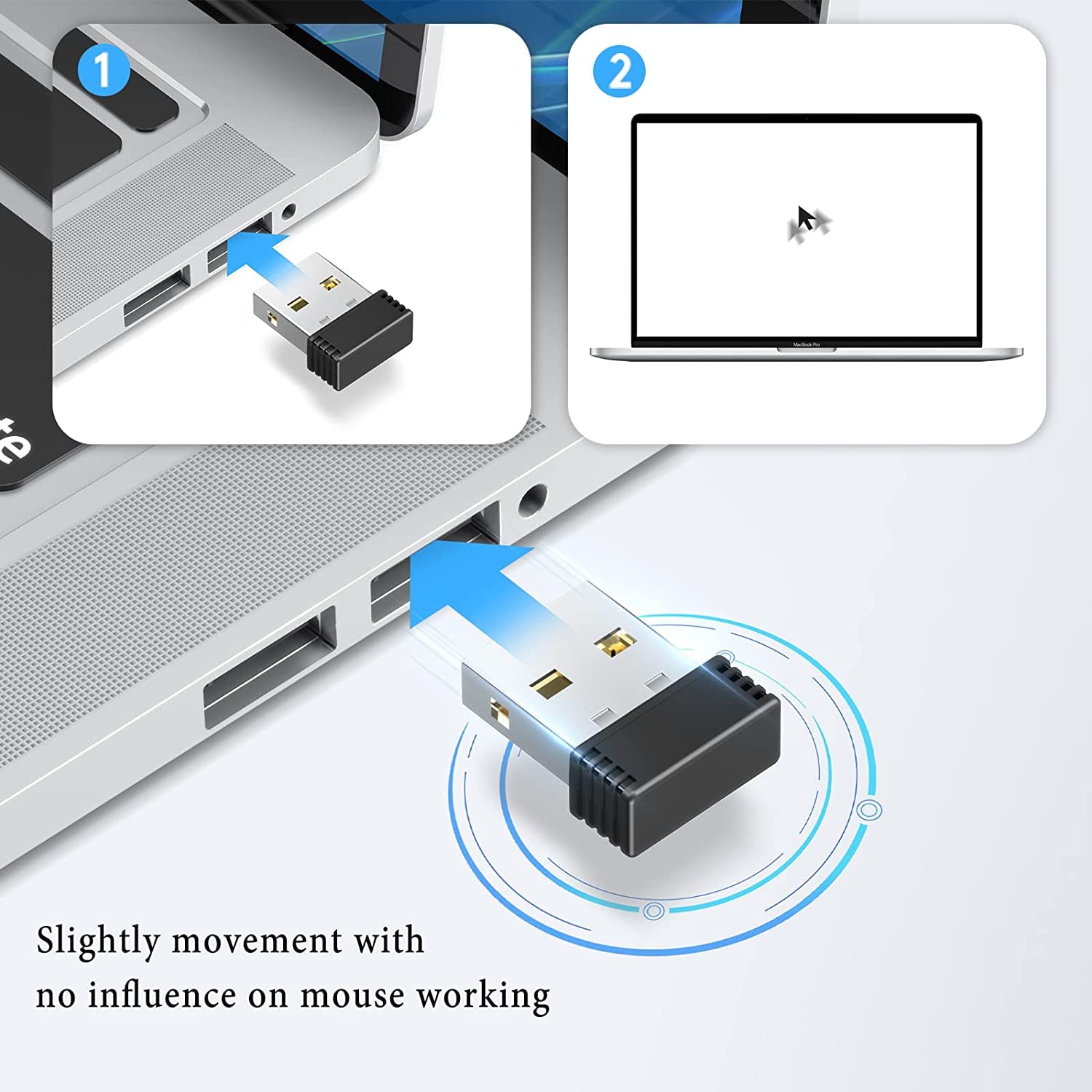 2 Pcs Undetectable USB Mouse Jiggler for Computer & Laptop - Simulate Mouse Movement to Keep PC Awake, Prevent Sleep Mode - Ideal for Remote Work & Presentations