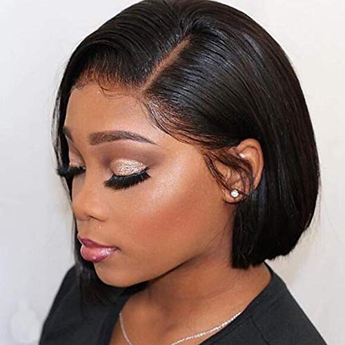 Anisah 10 Inch Bob Lace Front Human Hair Wig for Women - Pre Plucked Bleached Knots, Full Lace Wig for Straight Hairstyle | Perfect for Daily Wear, Cosplay & Special Occasions