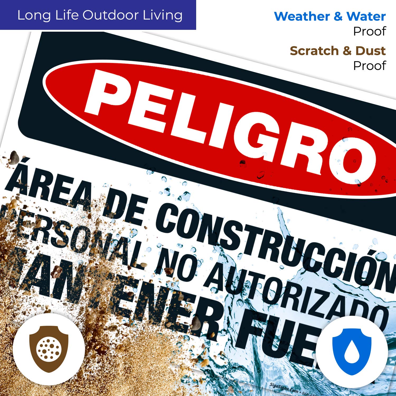 OSHA Danger Sign - Construction Area Unauthorized Personnel Keep Out Bilingual Sign (English/Spanish) | 10x14 Inch Rust-Free .040 Aluminum | Fade-Resistant for Indoor & Outdoor Use | Made in USA | Ideal for Construction Sites, Warehouses & Restricted Areas