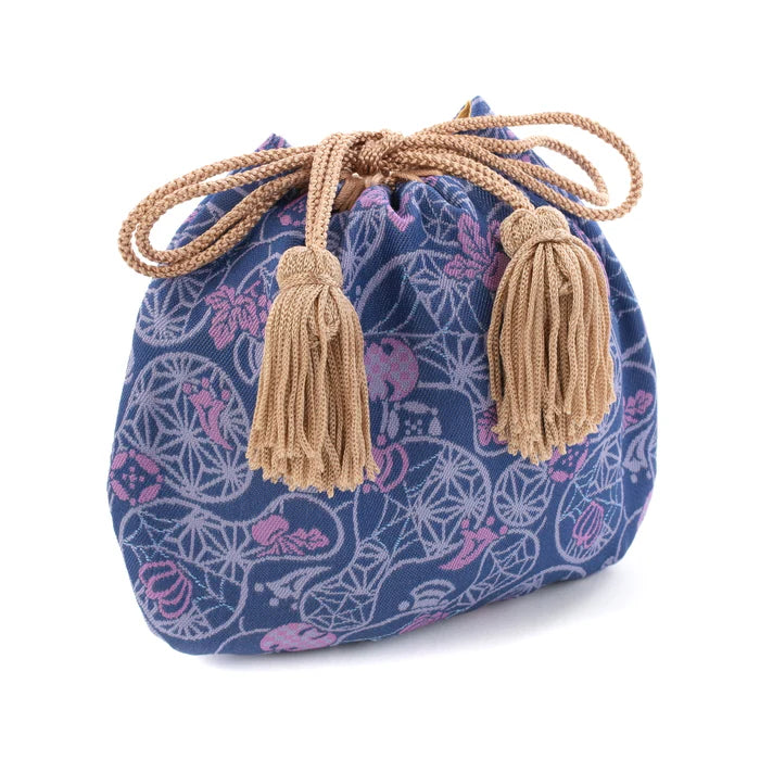 Nishijin Ori Small Drawstring Bag - Handmade Japanese Traditional Craft Purse from Kyoto | Perfect for Halloween Costumes, Cosplay & Gift Giving