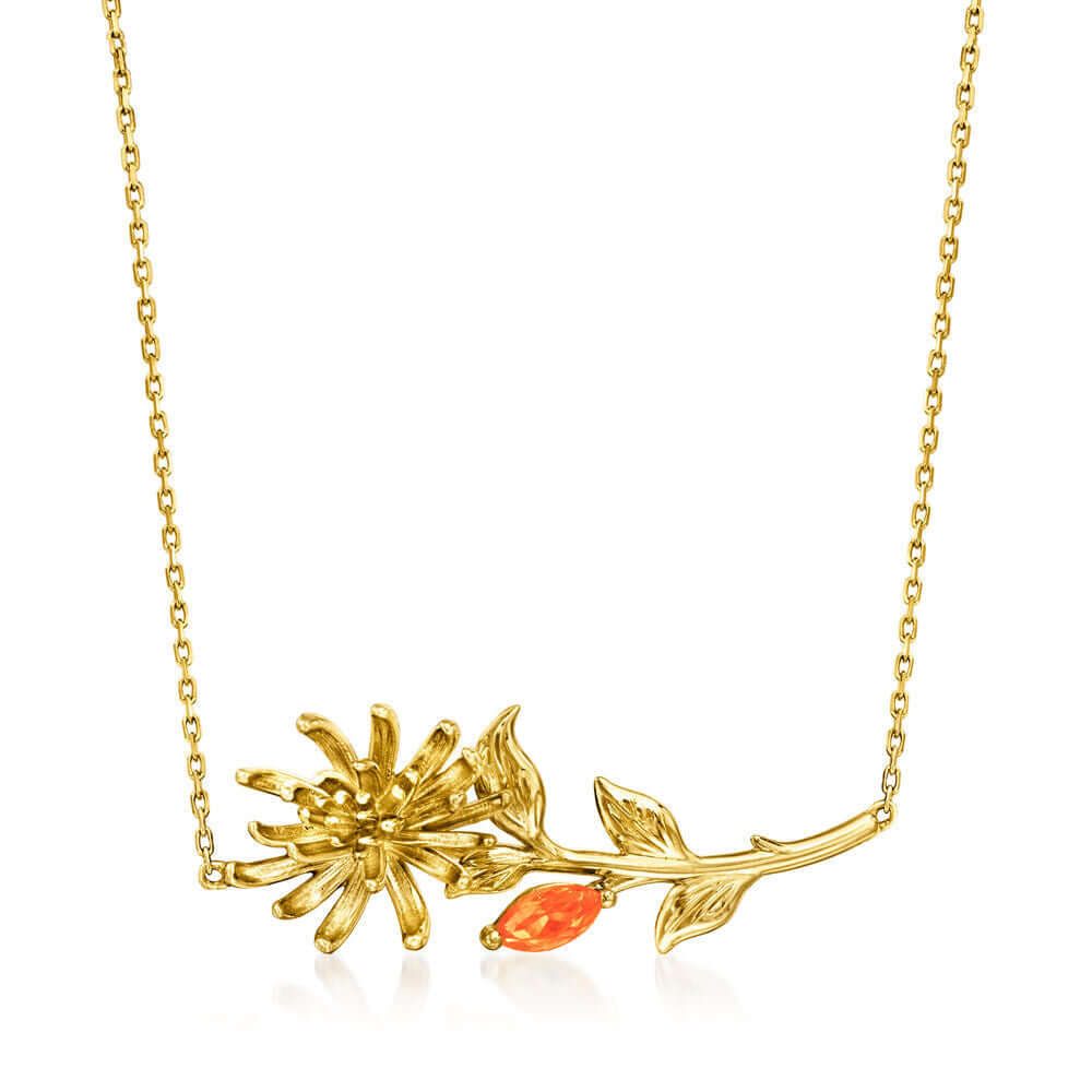 Gold Birth Flower Lotus Pendant Necklace - Spiritual Jewelry for Women | Meaningful Gift for Birthday, Meditation & Yoga | JP907