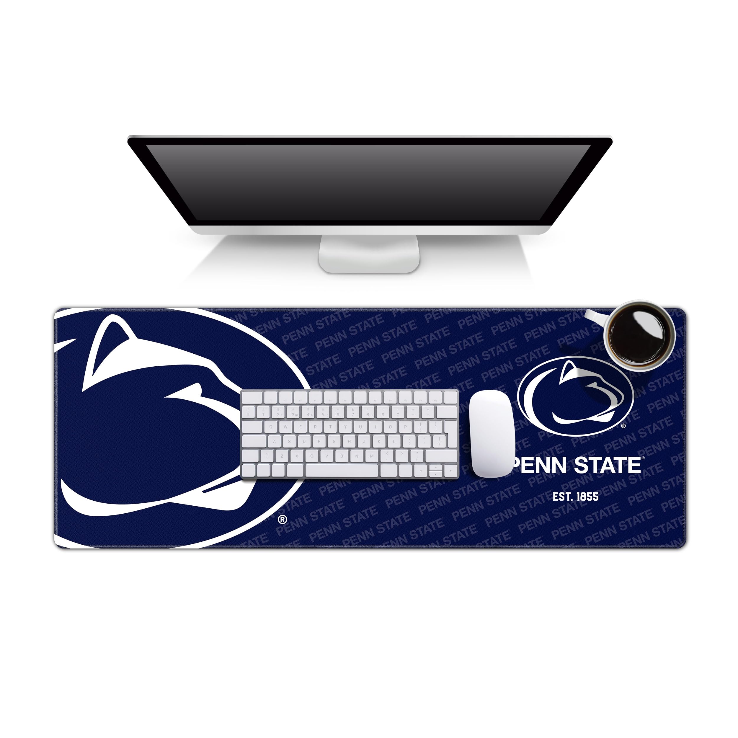YouTheFan NCAA Penn State Nittany Lions Logo Series Desk Pad - Non-Slip Mouse Pad & Keyboard Mat for Office, Gaming, and Home Workspace (SMU Size)
