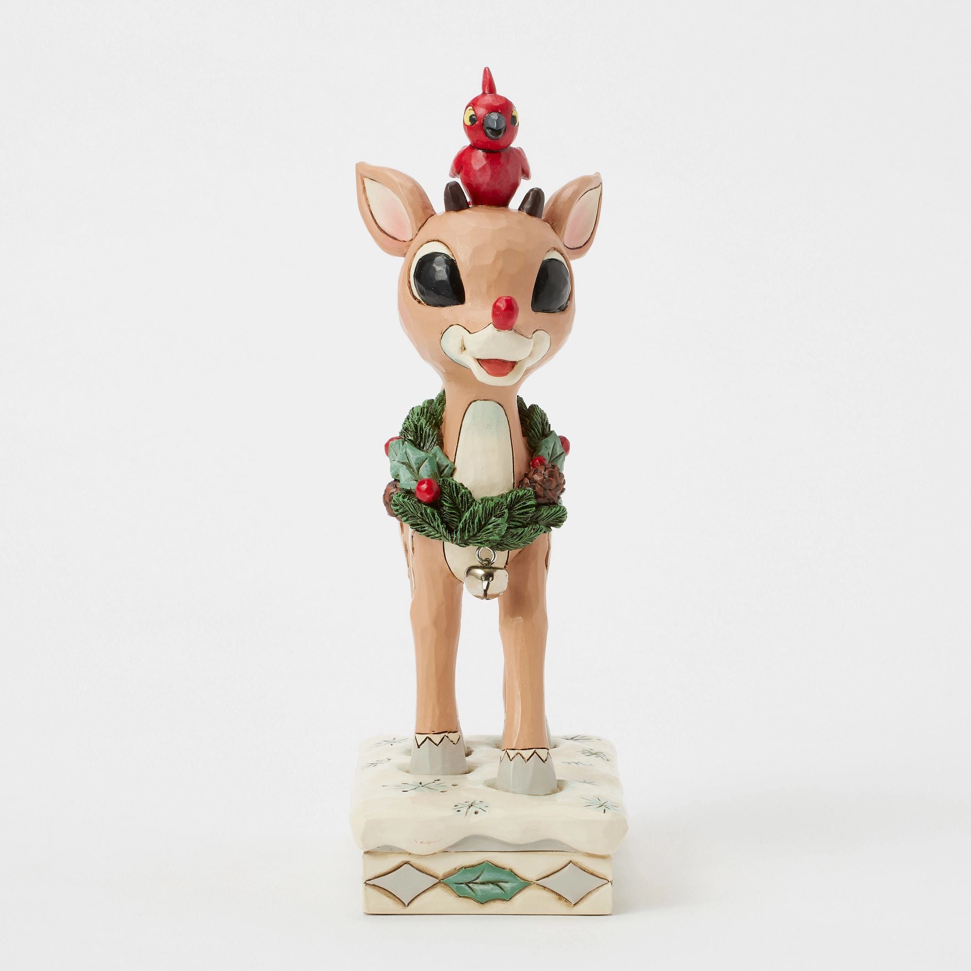 Woodland Rudolph with Red Bird - Handmade Christmas Decoration for Holiday Tree & Home Decor - Perfect for Festive Gifts & Winter Wonderland Displays