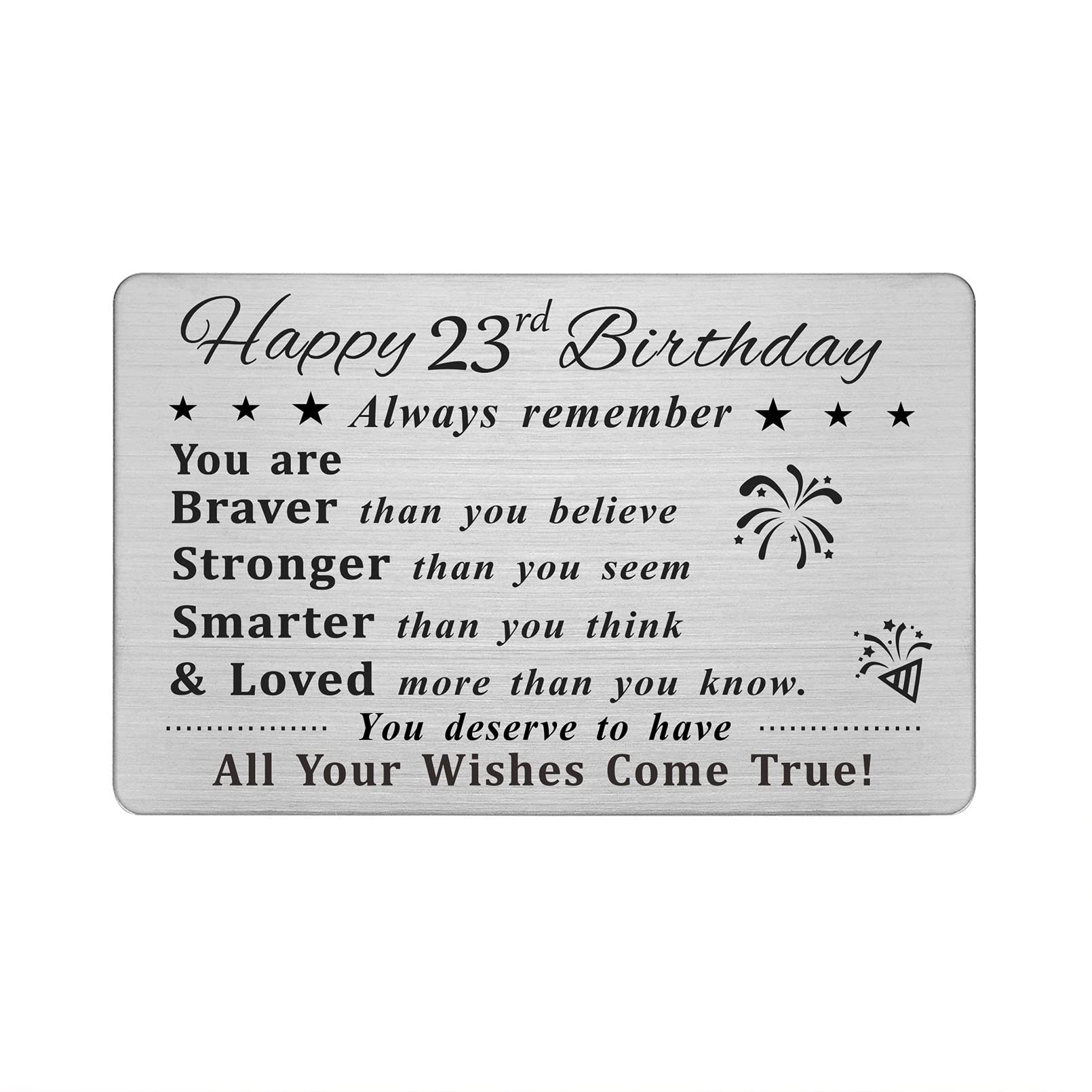 Personalized 23rd Birthday Card for Men & Women - Engraved Steel Wallet Gift for Him or Her - Perfect for Anniversaries, Graduations & Special Occasions