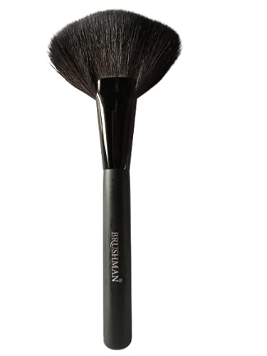 BRUSHMAN Professional Fan Blush Makeup Brush for Women & Girls - Soft Synthetic Bristles for Flawless Blush Application | Perfect for Everyday Makeup, Contouring & Special Occasions