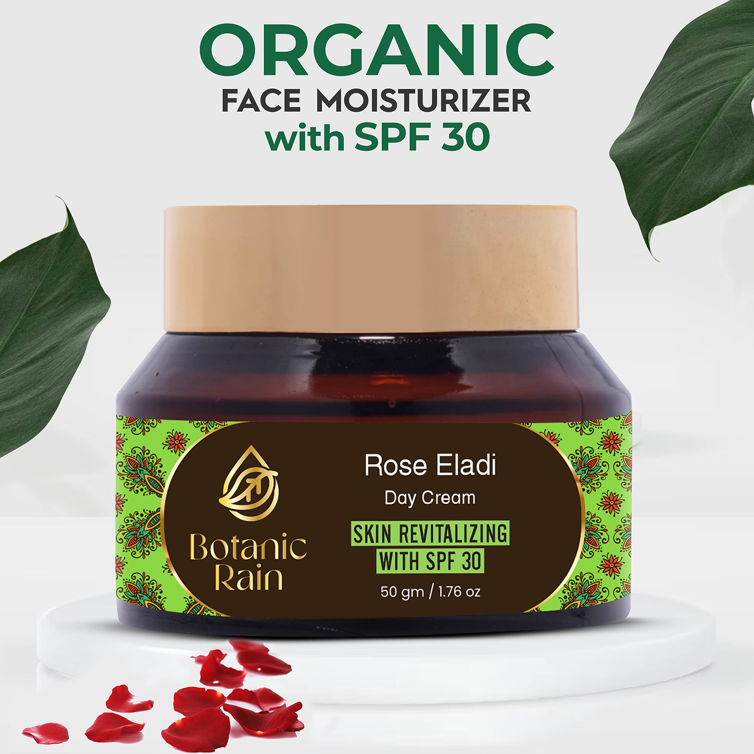 Organic Body Oil with Oudh & Mogra + SPF Face Moisturizer with Rose & Eladi | Natural Ayurvedic Skincare for All Skin Types | Women & Men | Perfect for Daily Hydration & Sun Protection