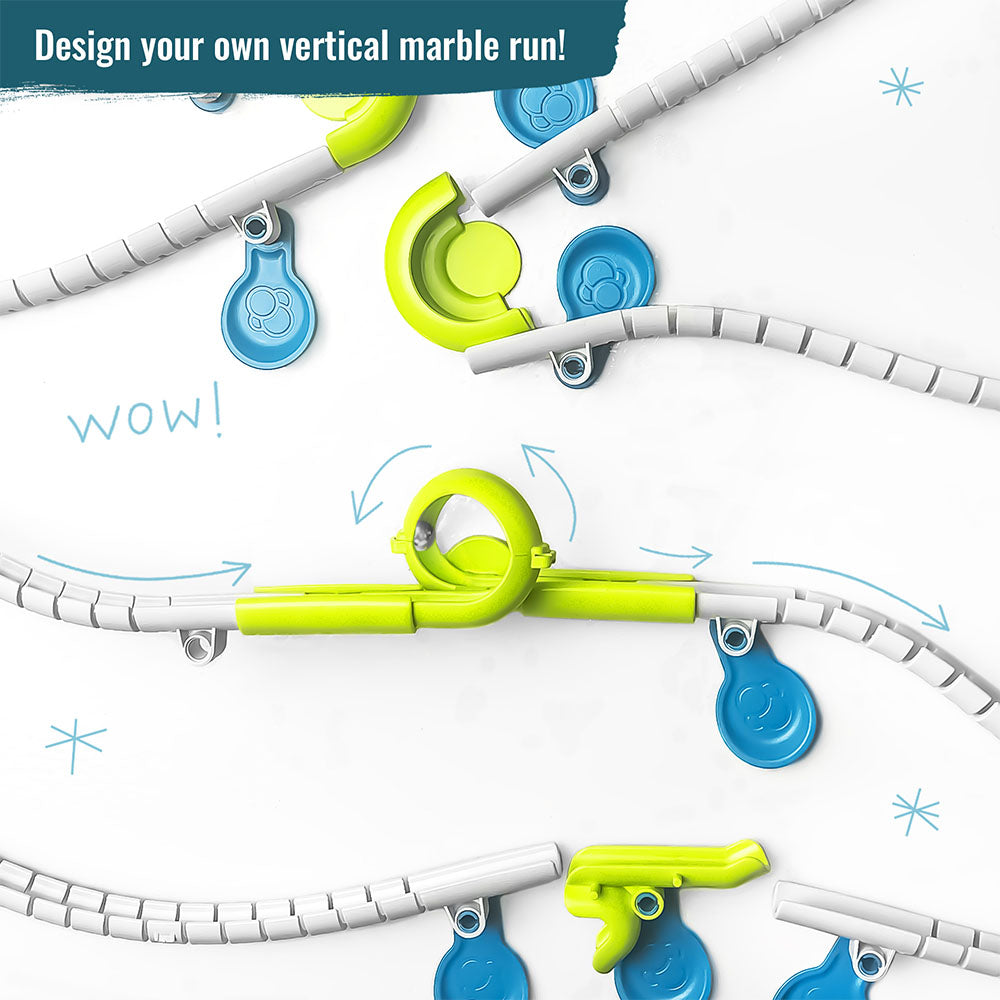 Gecko Run Marble Run Loop Expansion Pack - STEM Educational Toy for Kids, Creative Building Blocks for Indoor Play & Learning Activities