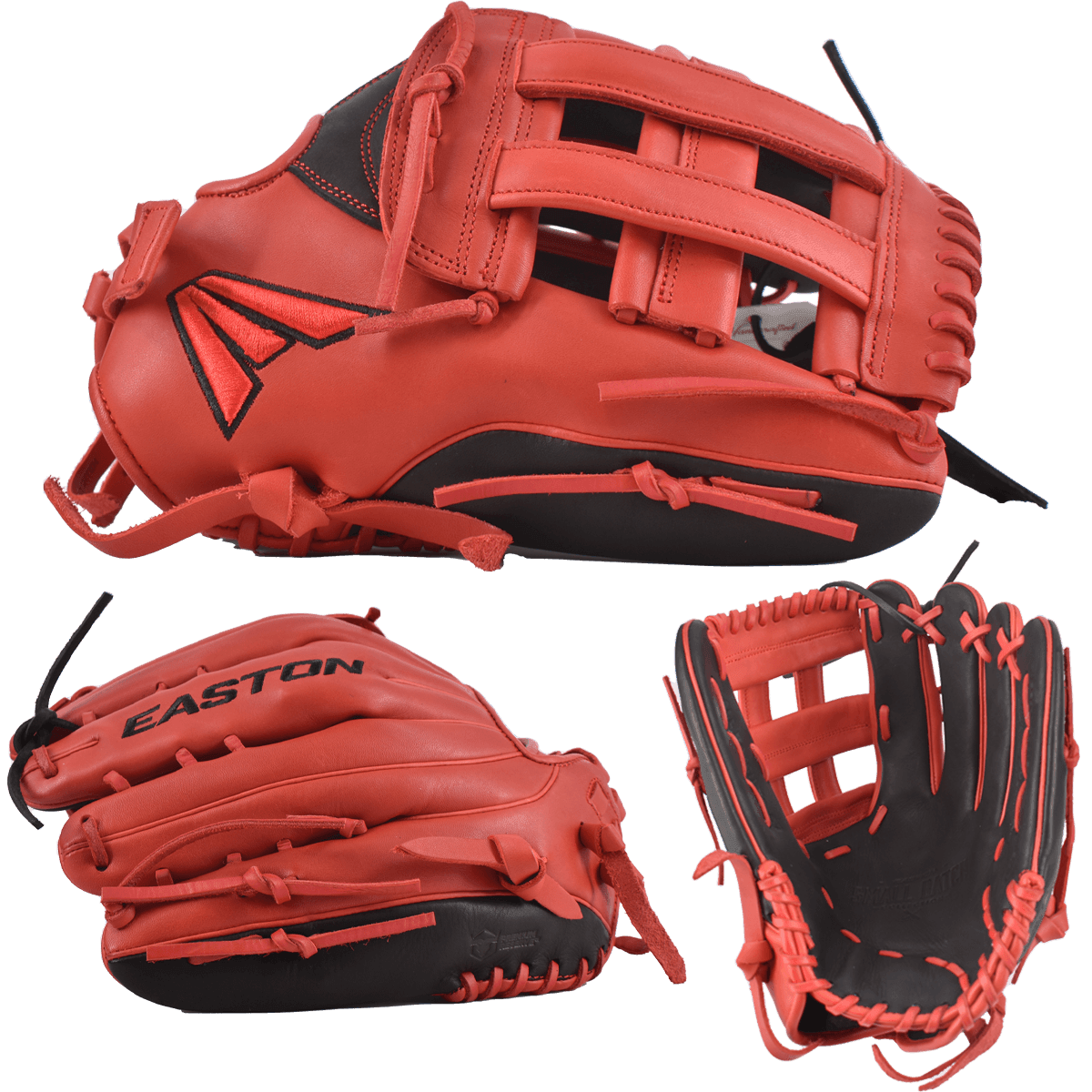 Easton Small Batch No. 67 Slowpitch Softball Glove - Red/Black | Premium Leather Baseball Glove for Adults | Perfect for Slow Pitch Games & Training Practice