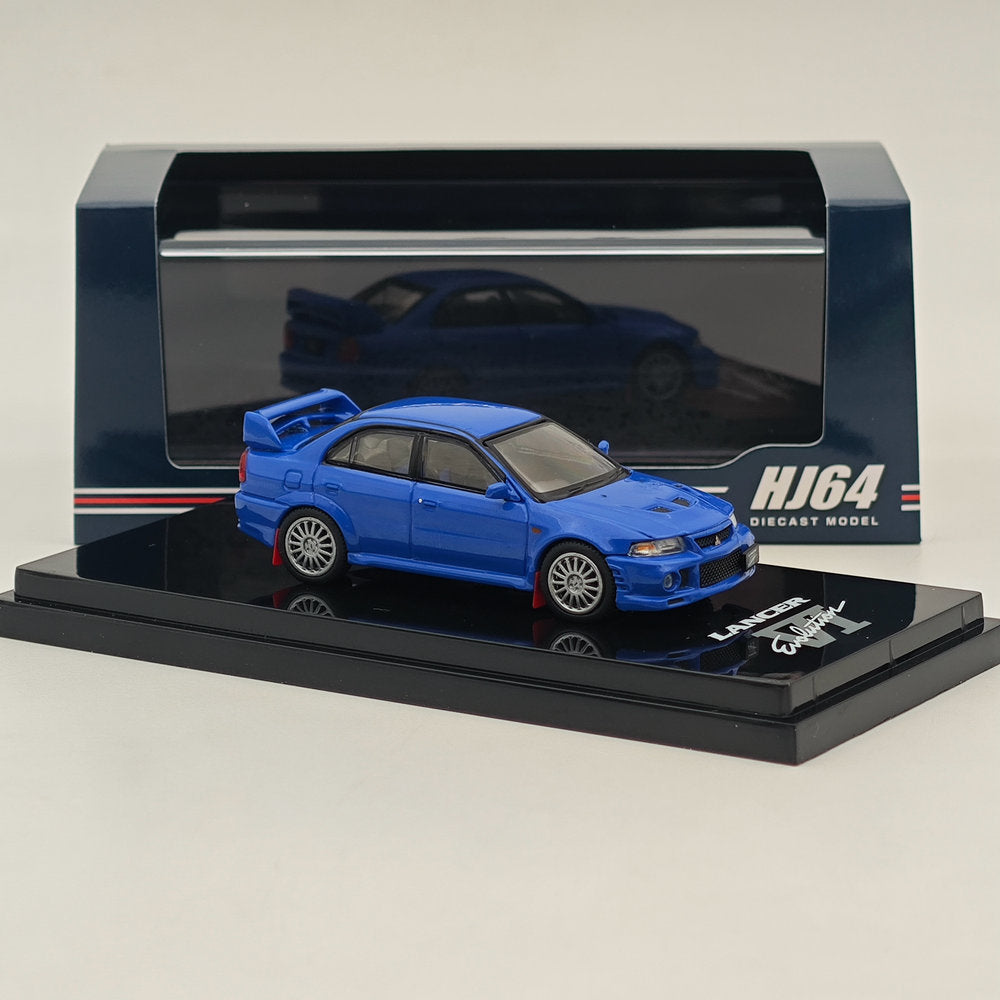 1/64 Scale Mitsubishi Lancer GSR Evolution VI (CP9A) 1999 Model Car - Hobby Japan HJ642033ABL Blue - Perfect for Collectors & Diecast Car Enthusiasts