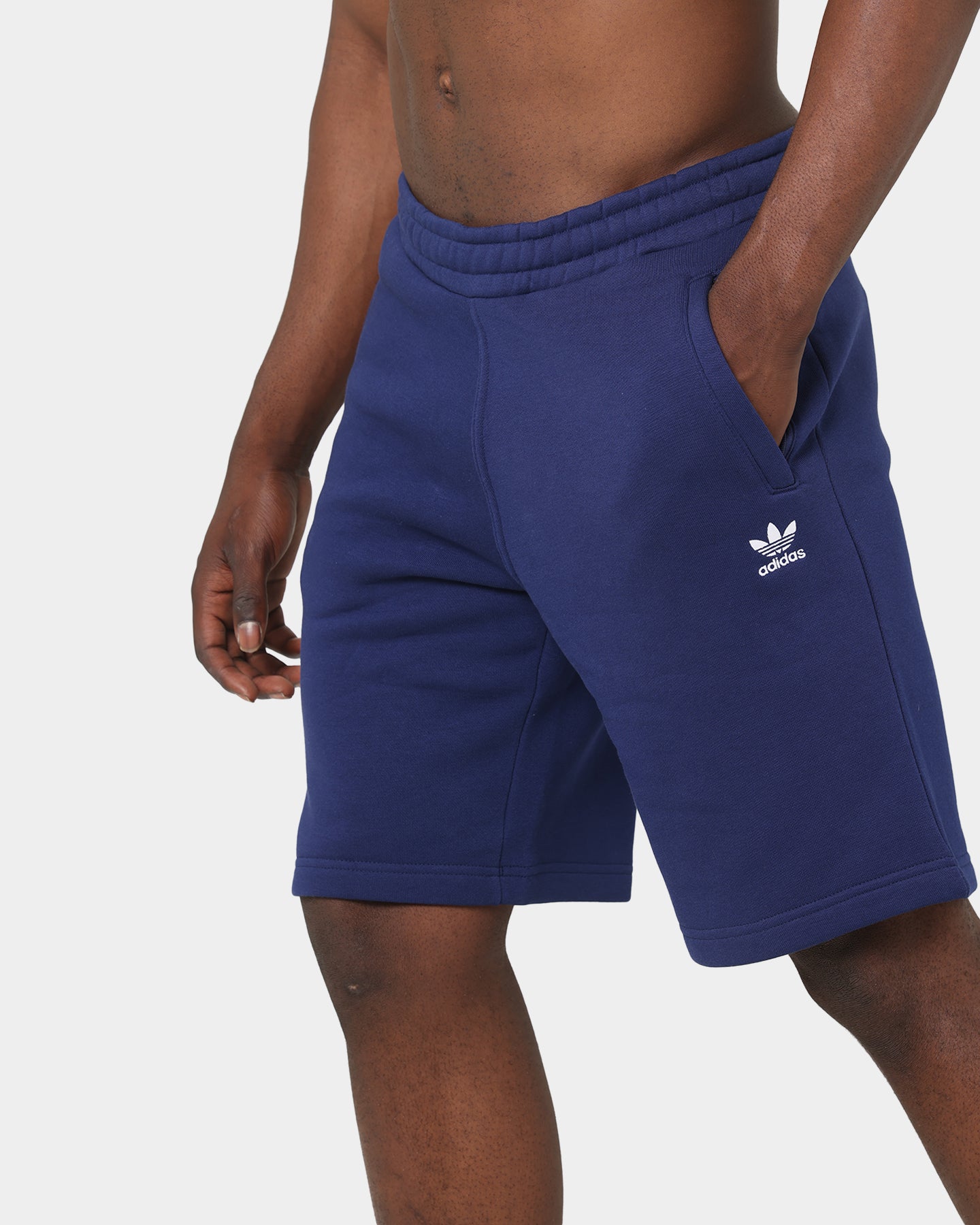 Adidas Essential Trefoil Shorts for Men - Comfortable Athletic Running Shorts with Pockets - Perfect for Gym, Jogging & Casual Wear - Night Sky Blue