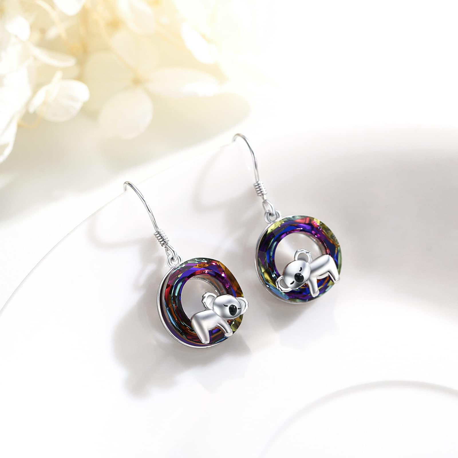 925 Sterling Silver Cute Animal Crystal Dangle Earrings for Women - Elegant Jewelry Gift for Birthday, Anniversary & Special Occasions | Perfect for Party, Wedding & Everyday Wear