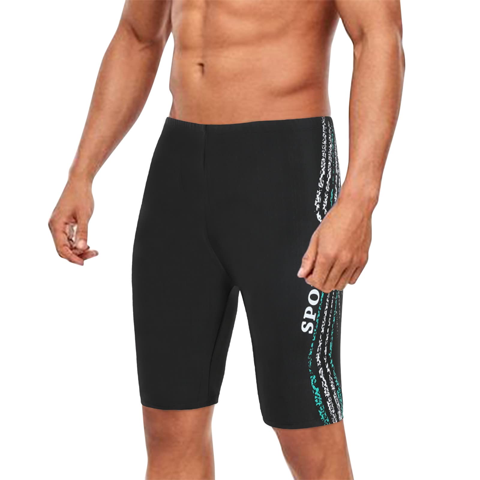 **Men's Quick-Dry Swim Trunks with Pockets - Summer Beach Board Shorts for Running & Swimming - Plus Size White Lined Shorts for Casual & Dress Wear**    *(Perfect for beach vacations, pool parties, gym workouts, and casual outings!)*