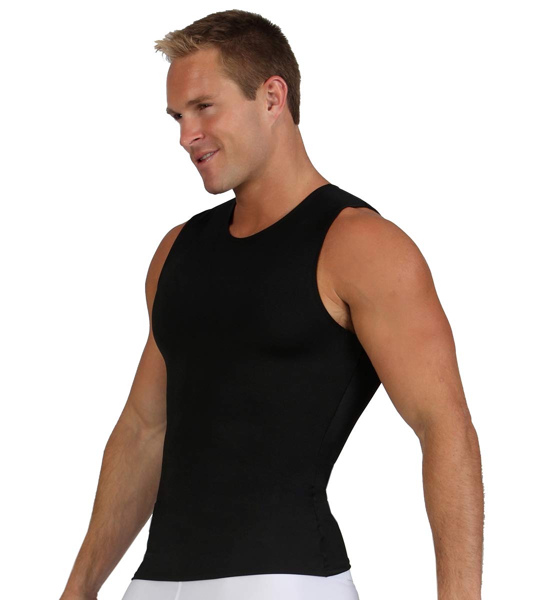 Insta Slim Men's Compression Shapewear - USA Made Sleeveless Crew-Neck Body Shaper for Tummy Control & Slimming | Workout, Postpartum, Everyday Wear