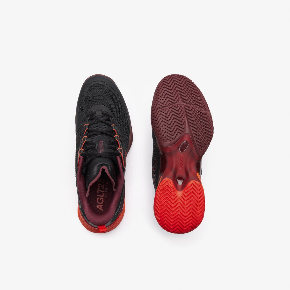 Lacoste AG LT23 Ultra Men's Tennis Shoes - Maroon/Black - Lightweight & Durable Court Shoes for Tennis, Casual Wear & Gym Training