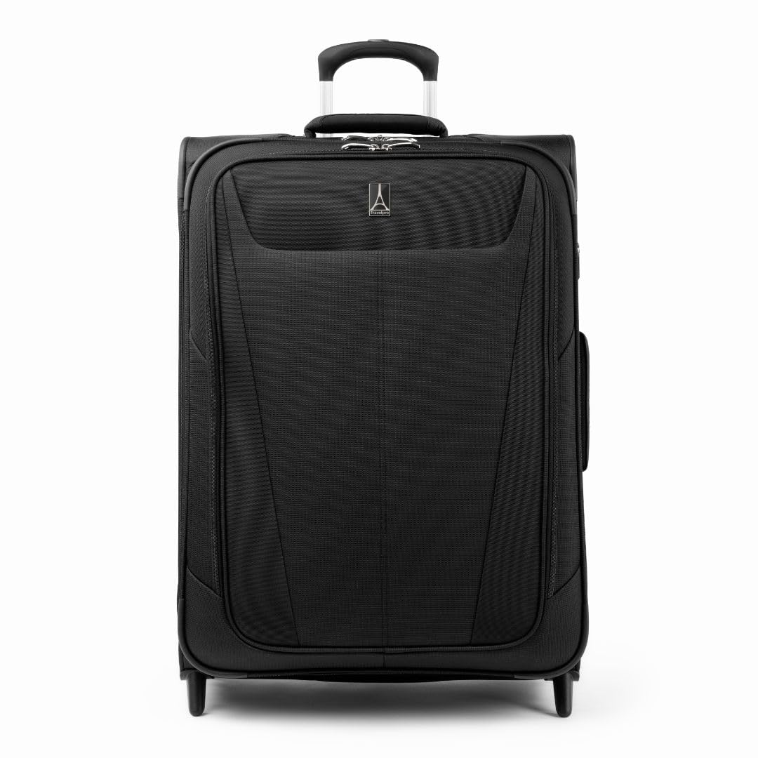 **Travelpro Maxlite 5 Softside Expandable 26-Inch Checked Luggage – Lightweight Upright Suitcase for Men & Women (Black) – Perfect for Air Travel, Business Trips & Vacations**