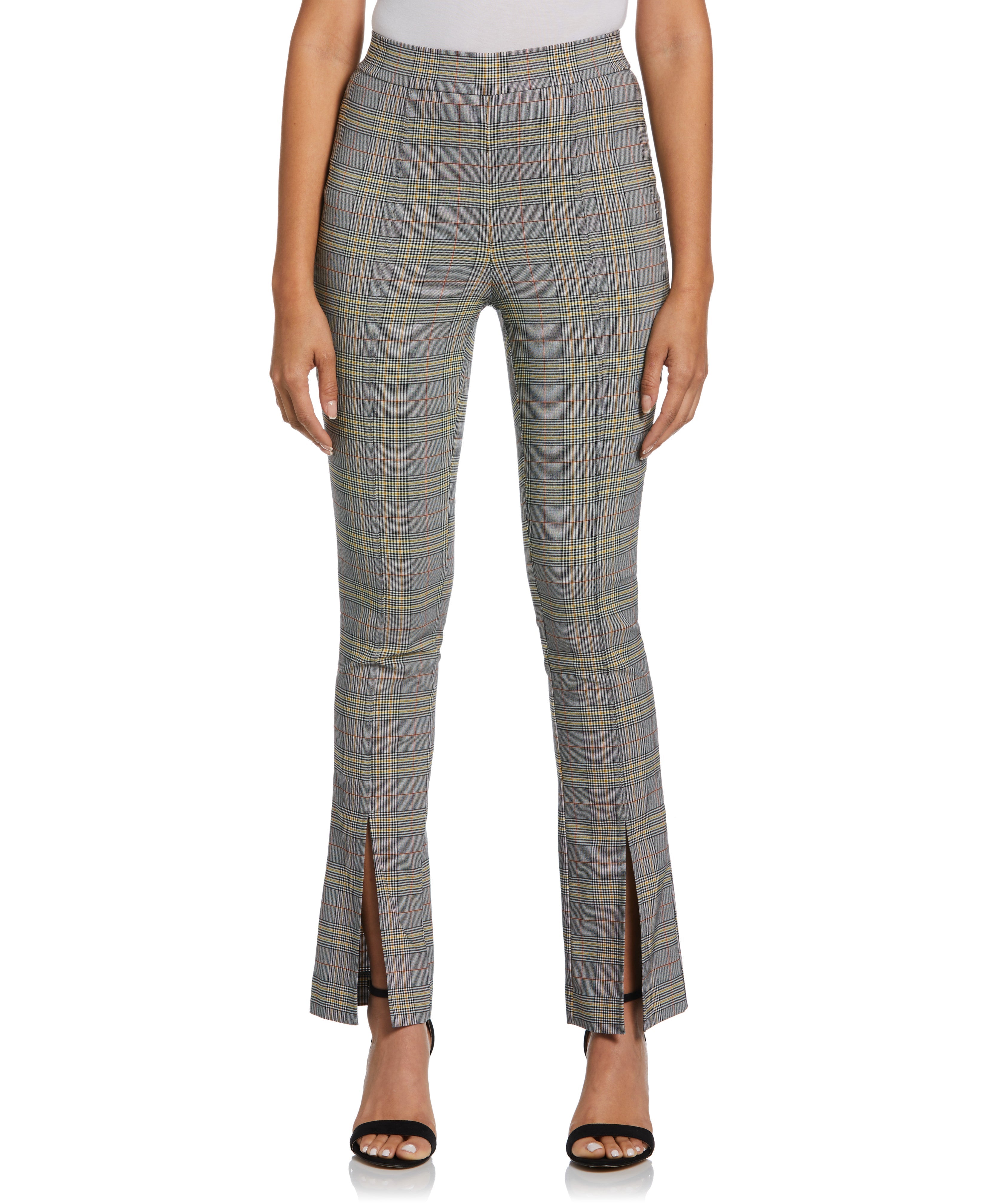 Slit Front Pull On Pants for Women - Stretchy High Waisted Lounge Pants | Perfect for Yoga, Workout & Casual Wear