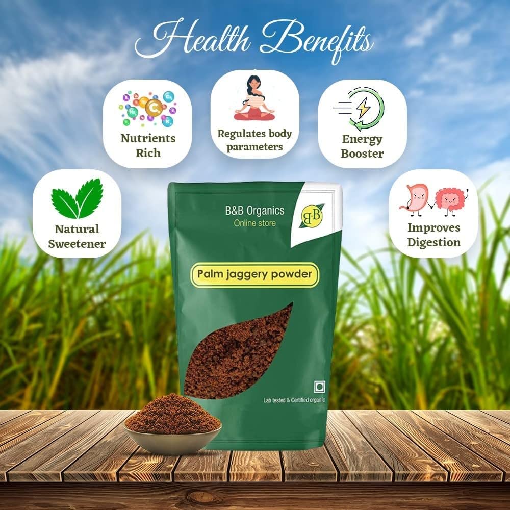 Organic Paal Palm Jaggery (Karupatti) Powder - 1kg | Natural Sweetener for Tea, Coffee & Baking | Vegan, Gluten-Free Healthy Sugar Alternative