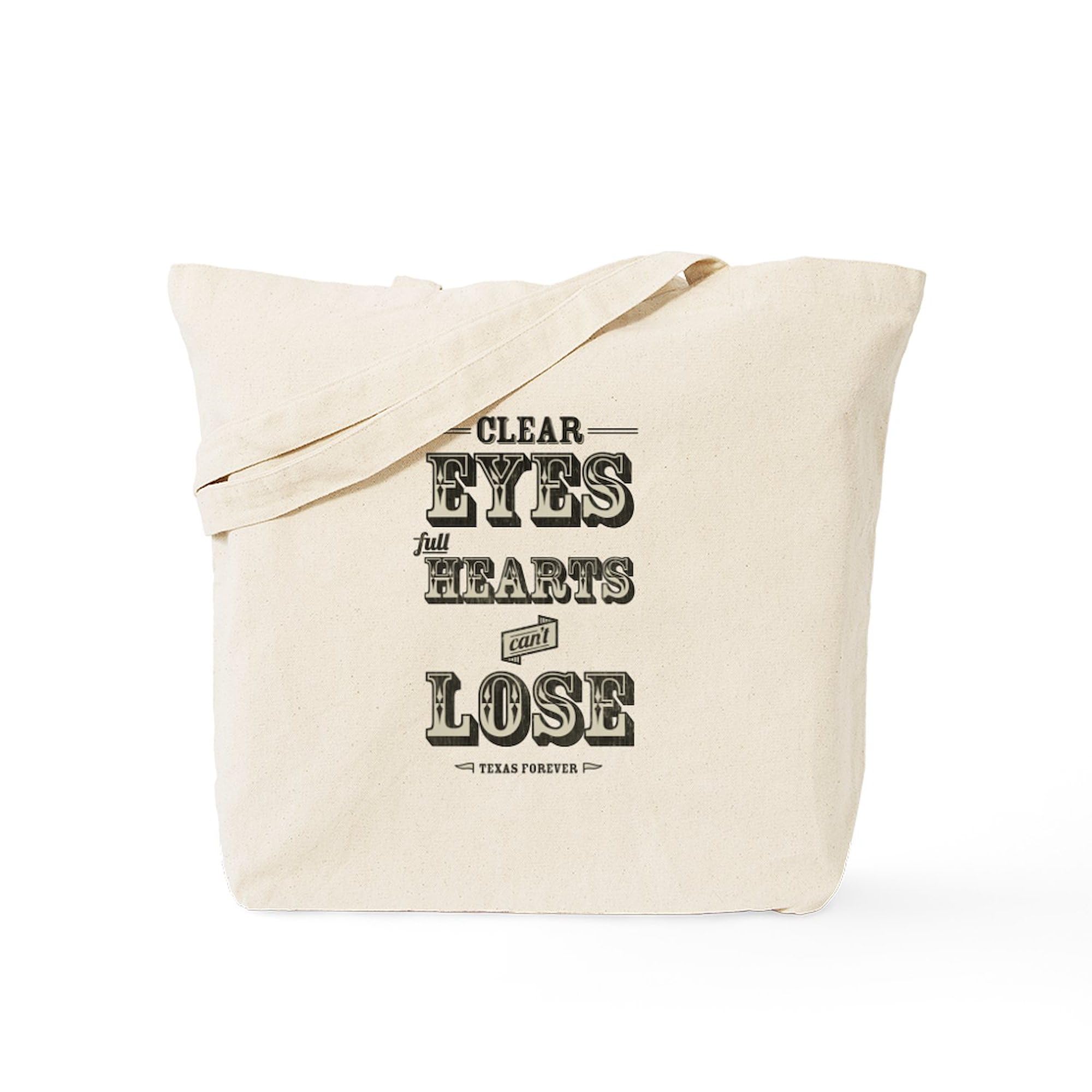 Clear Eyes Full Hearts Tote Bag - Natural Canvas Reusable Shopping Bag for Groceries, Beach & Everyday Use | Eco-Friendly Cotton Tote with Inspirational Quote
