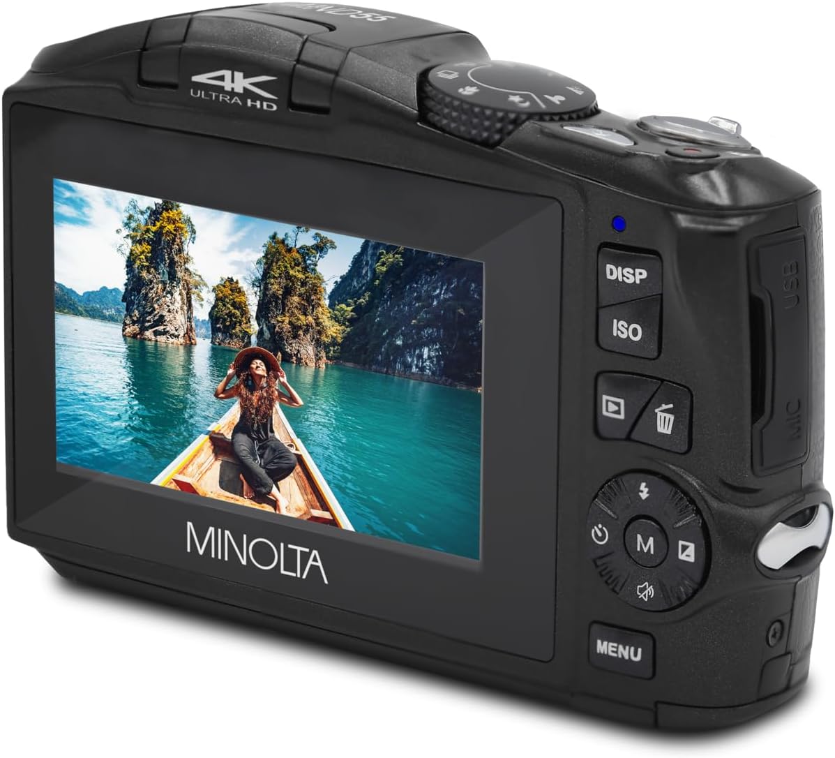 MINOLTA MND55 64MP Autofocus Digital Camera - 4K Ultra HD Video, WiFi Connectivity (Black) - Perfect for Travel Photography, Vlogging & Content Creation - Memory Card Not Included