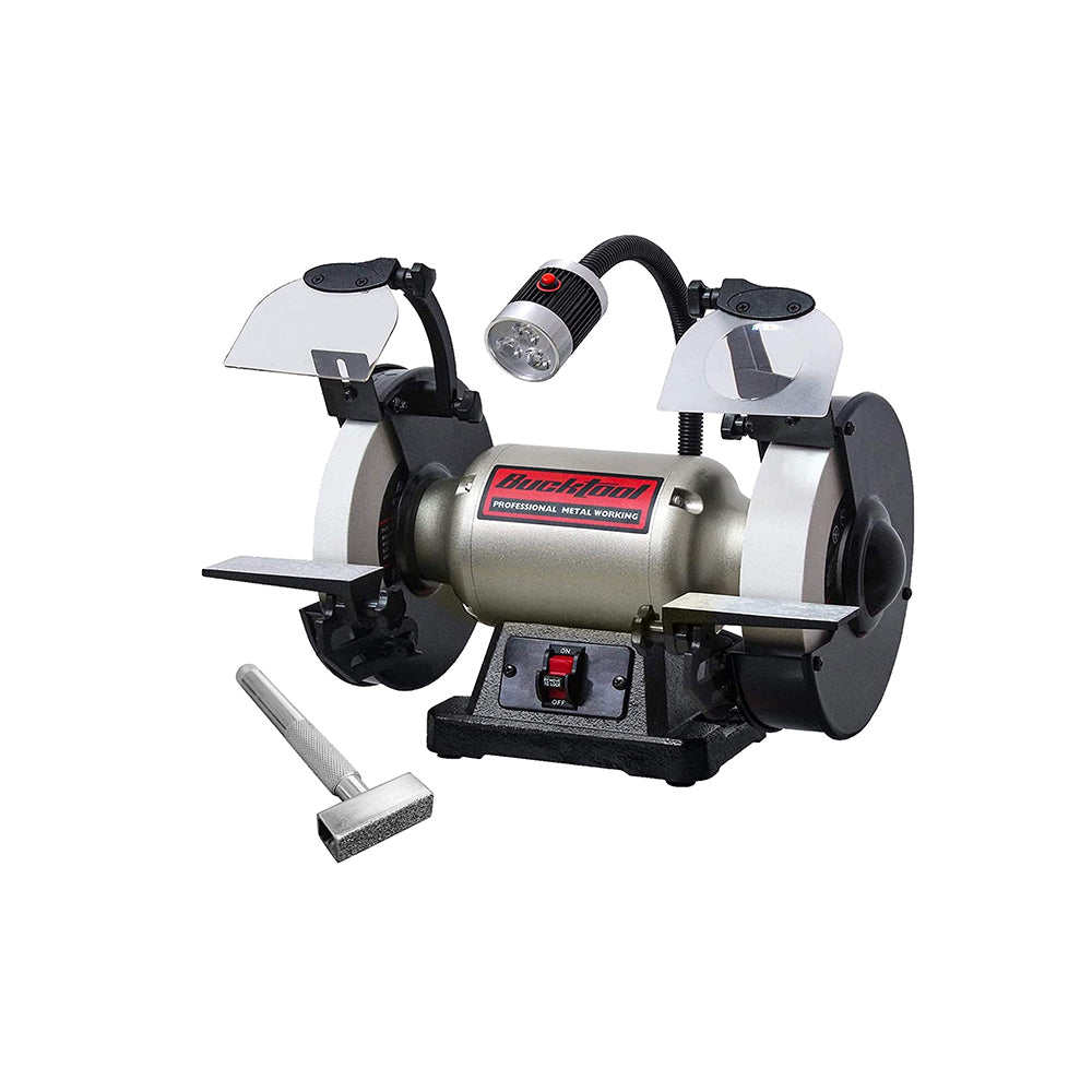 BUCKTOOL 8-Inch Low-Speed Bench Grinder TDS 200C4HL - Perfect for Sharpening Tools, Metal Polishing & DIY Projects in Home Workshops