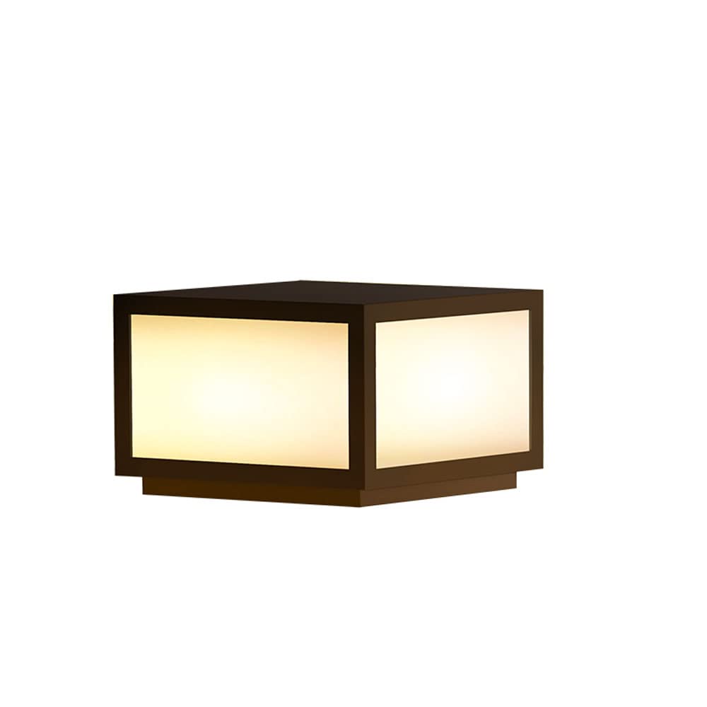 BAICAOLIAN Outdoor IP65 Waterproof Square PC Acrylic Post Light - Modern Garden Landscape Lighting for Courtyard, Community Park & Pathway Decoration | Weather-Resistant Pillar Light for Driveway, Walkway & Outdoor Spaces