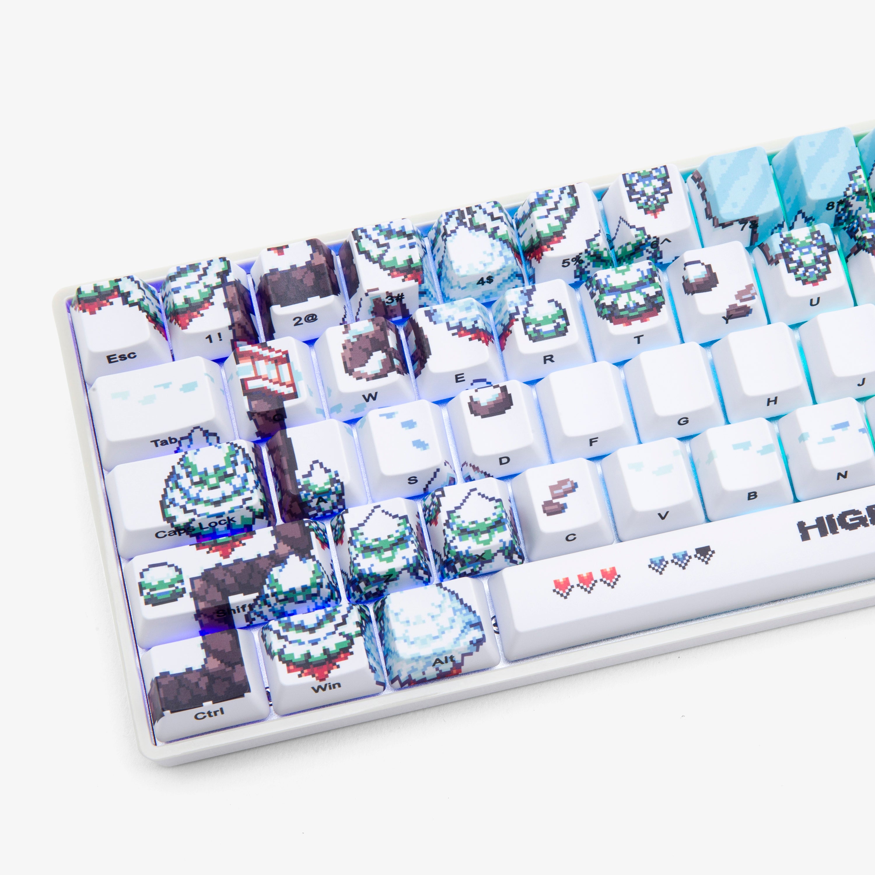 Higround 2 Basecamp 65% Mechanical Gaming Keyboard - Snowdream White | Compact Wired RGB Backlit Keyboard for PC Gamers & Office Work