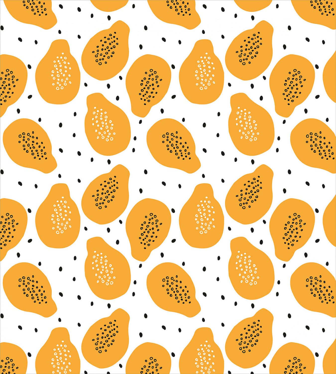 Ambesonne Summer Orange Duvet Cover Set - King Size 2-Pack with 2 Duvet Covers & 4 Pillowcases, Tropical Papaya Fruit Design on Plain Pale Orange Black Background | Perfect for Summer Bedroom Decor, Guest Room, Vacation Home & Tropical Theme Bedding