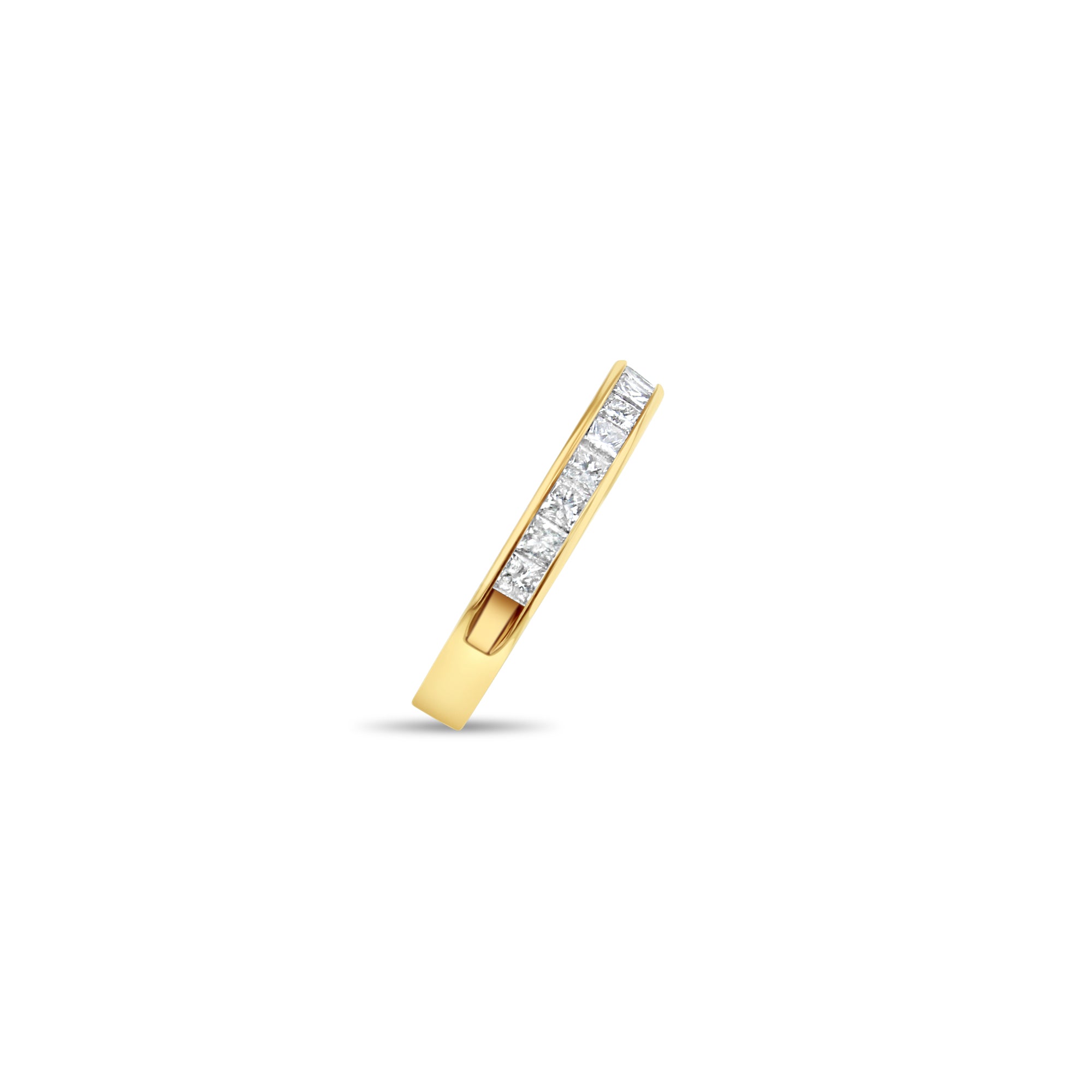 0.50 Carat Princess Cut Diamond Wedding Band in 14K Yellow Gold - Perfect for Engagement Rings, Anniversary Gifts & Bridal Jewelry