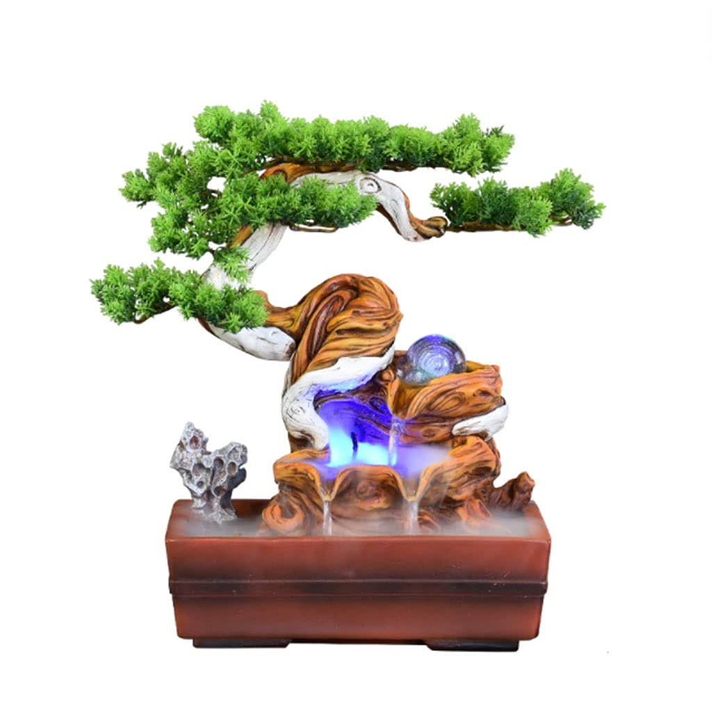 AOHAI Tabletop Fountain with Rockery Design - Desktop Water Feature for Home & Office Decor - Perfect for Living Room, Bedroom, Study - Relaxing Indoor Waterfall Decoration (Pump Not Included)