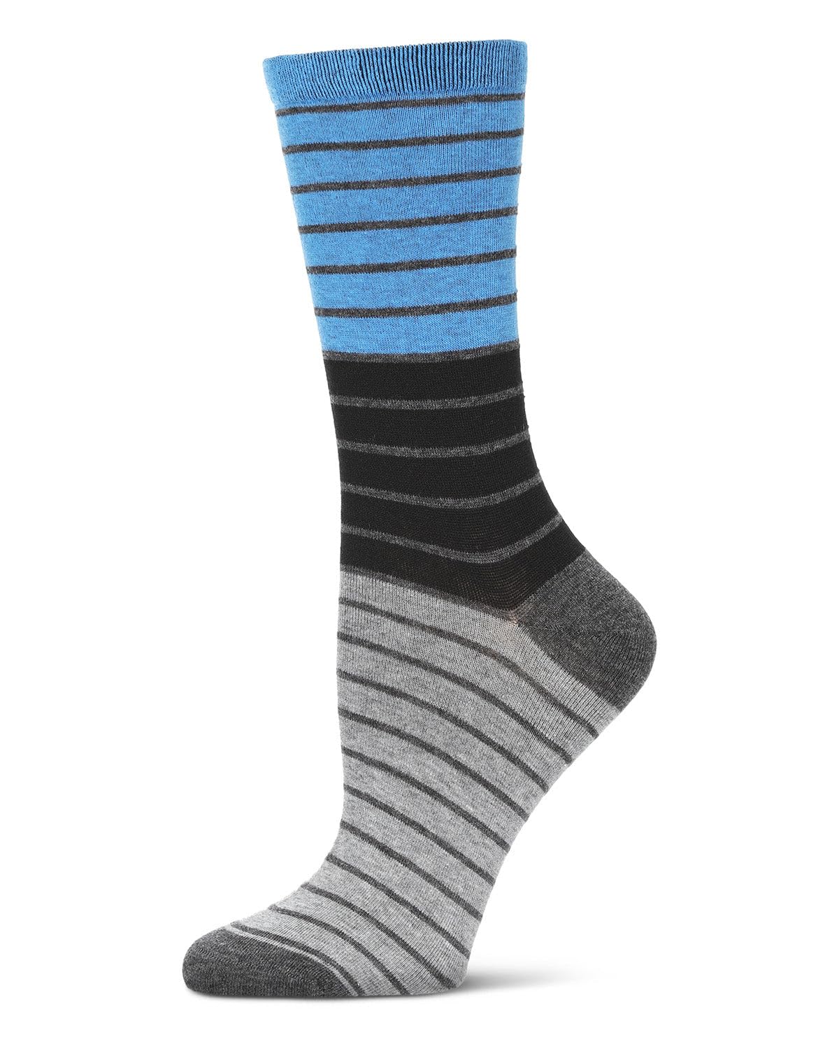 MeMoi Women's Striped Wool Blend Crew Socks - Warm & Comfortable Winter Socks for Casual Wear, Office, and Outdoor Activities